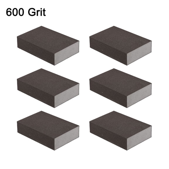 Washable 6pcs Sanding Sponge Set Perfect for Polishing a Range of for Surfaces with Multiple Grit Options (600 Grit)