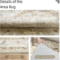 thumbnail image 1 of Washable 6x9 Area Rug - Beige Cream Rugs for Living Room, Vintage Floral Low Pile Faux Wool Carpet, Soft, , Foldable Non-Slip Indoor Rugs for Bedroom, Dorm, Coffee Table, Dining Room, 1 of 8