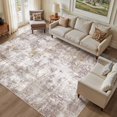 thumbnail image 1 of Uermei 8x10 Washable Area Rug: Modern Abstract Soft Non-Slip Indoor Rugs Home Decor - Low Pile Stain Resistant Foldable Carpet for Living Room Bedroom Dining Room Playroom Office - Golden Brown, 1 of 10