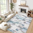 thumbnail image 1 of Memoryfield Washable 9' x 12' Area Rug, Foldable Geometric Printed Carpet, Soft Low Pile Abstract Floor Mats, Non Shedding Floor Covering for Bedroom Living Room, Blue, 1 of 9