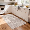 thumbnail image 1 of 3'x5' Machine Washable Brown Area Rug, Non Slip Rubber Backing Distressed Carpet, Stain Resistant Indoor Floor Mat for Living Room, Entryway, Kitchen, 1 of 8