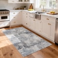 thumbnail image 1 of Washable Abstract Area Rug 3x5 - Rugs for Living Room Large Non Slip Indoor Entryway Rubber Backing Carpet Bedroom Kitchen Distressed Stain Resistant Floor Decor Mat Machine Washable 3x5 Blue, 1 of 8