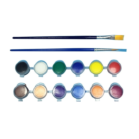 Washable Acrylic Paint Set 6 Color/12 Color Washable Paint with Paintbrush for School Art Project Easter Eggs Painting