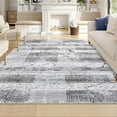 thumbnail image 1 of Washable Area Rug 5' x 7' Rugs, Ultra Thin Dining Room Rugs Bedroom Rug, Boho Distressed Farmhouse Accent Indoor Throw Rugs Floor Carpet for Living Room Bedroom, Gray, 1 of 6