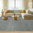 thumbnail image 1 of Washable Area Rug 5'x7' - Soft Ultra Thin Indoor Throw Rugs for Living Room Dining Room Bedroom Nursery - Boho Waffle Print Grey, 1 of 6
