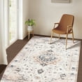 thumbnail image 1 of Washable Area Rug 5x7 Retro Boho Chic Medallion Distressed Design Living Room Indoor Non-Slip Large Oriental Accent Throw Rug for Kitchen Bedroom Office Carpet, 1 of 8