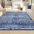 thumbnail image 1 of Memoryfield Washable Area Rug 8' x 10' Rugs, Ultra Thin Dining Room Rugs Bedroom Rug, Boho Distressed Farmhouse Accent Indoor Throw Rugs Floor Carpet for Living Room Bedroom, Blue, 1 of 6