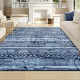 thumbnail image 1 of Washable Area Rug 8' x 10' Rugs, Ultra Thin Dining Room Rugs Bedroom Rug, Boho Distressed Farmhouse Accent Indoor Throw Rugs Floor Carpet for Living Room Bedroom, Blue, 1 of 6