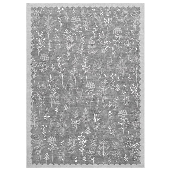 Washable Area Rug 8x10 Rugs for Living Room Bedroom, Non-Slip Boho Indoor Carpet for Dining Room Office, Low-Pile Farmhouse Soft Carpets for Kids Nursery Playroom