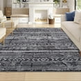 thumbnail image 1 of Memoryfield Washable Area Rug 9' x 12' Rugs, Ultra Thin Dining Room Rugs Bedroom Rug, Boho Distressed Farmhouse Accent Indoor Throw Rugs Floor Carpet for Living Room Bedroom, Black & Gray, 1 of 6