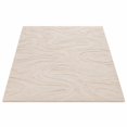 Washable Area Rug, Faux Rabbit Fur Embossed, 8'x10', Beige Polyester ...