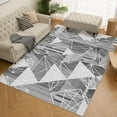 thumbnail image 1 of Washable Area Rug - Geometric Style Modern Rugs For Living Room, Bedroom, Machine Carpet Soft Non Slip Non Shedding Area Rug - Grey White-2x6ft, 1 of 5