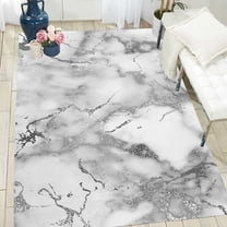 Washable Area Rug Grey 2'x3' Abstract Marble Carpet for Living Room Bedroom Dining Kitchen Modern Fluffy Nursery Playroom Office Floor Deco Rugs Washable Bathmat