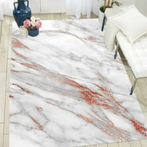 Washable Area Rug Grey Rose Gold 2'x3' Abstract Marble Carpet for Living Room Bedroom Dining Kitchen Modern Fluffy Nursery Playroom Office Floor Deco Rugs Washable Bathmat