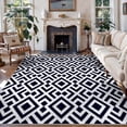 thumbnail image 1 of Washable Area Rug for Living Room, 5'x7' Geometric Diamond Non-Slip indoor Rug, Soft Low Pile & Stain Resistant Carpet for Bedroom, Dining Room, Kitchen, Entryway, Nursery, 1 of 8