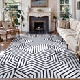 thumbnail image 1 of Washable Area Rug for Living Room, 5'x7' Geometric Style Non-Slip indoor Rug, Soft Low Pile & Stain Resistant Carpet for Bedroom, Dining Room, Kitchen, Entryway, Nursery, 1 of 8