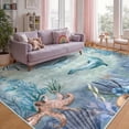 thumbnail image 1 of Washable Area Rug for Living Room, 6'x9' Coastal Modern Non-Slip indoor Rug, Soft Low Pile & Stain Resistant Carpet for Bedroom, Dining Room, Kitchen, Nursery，Home office, 1 of 8