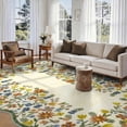 thumbnail image 1 of Washable Area Rug for Living Room, 6'x9' Floral Non-Slip indoor Rug, Soft Low Pile & Stain Resistant Boho Accent Carpet for Bedroom, Dining Room, Kitchen, Nursery，Home office, 1 of 8