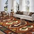 thumbnail image 1 of Washable Area Rug for Living Room, 6'x9' Geometric Pattern Non-Slip indoor Rug, Soft Low Pile & Stain Resistant Carpet for Bedroom, Dining Room, Kitchen, Nursery，Home office, 1 of 8