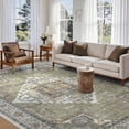thumbnail image 1 of Washable Area Rug for Living Room, 6'x9' Vintage Boho Non-Slip indoor Rug, Soft Low Pile & Stain Resistant Carpet for Bedroom, Dining Room, Kitchen, Nursery，Home office, 1 of 8