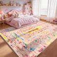 thumbnail image 1 of Washable Area Rug for Living Room, 8'x10' Bohemian Aztec Non-Slip indoor Rug, Soft Low Pile & Stain Resistant Polyester Geometric Carpet for Bedroom, Dinning Room, Kids Playroom, Girls' Bedroom, 1 of 8