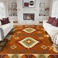 thumbnail image 1 of Washable Area Rug for Living Room, 8'x10' Geometric Pattern Non-Slip indoor Rug, Soft Low Pile & Stain Resistant Carpet for Bedroom, Dining Room, Home office, 1 of 8