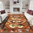 thumbnail image 1 of Washable Area Rug for Living Room, 8'x10' Geometric Pattern Non-Slip indoor Rug, Soft Low Pile & Stain Resistant Carpet for Bedroom, Dining Room, Home office, 1 of 8