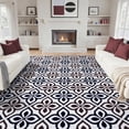 thumbnail image 1 of Washable Area Rug for Living Room, 8'x10' Moroccan Tile Geometric Non-Slip indoor Rug, Soft Low Pile & Stain Resistant Carpet for Bedroom, Dinning Room, 1 of 8