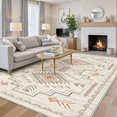 thumbnail image 1 of Washable Area Rug For Living Room, Beige Aztec Moroccan Area Rug, Neutral Geometric Tribal Rug For Bedroom, Soft Non-Shedding Large Carpet Under Dining Table Home Office 2x3ft, 1 of 6