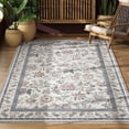 thumbnail image 1 of Washable Area Rug for Living Room, Curtilage 4'x6' Boho Blue Floral Print Indoor Rug, Soft Low Pile&Stain Resistant Carpet for Bedroom Nursery Kitchen, 1 of 9