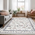 thumbnail image 1 of Washable Area Rug for Living Room, Curtilage 6'x9' Boho Blue Floral Print Indoor Rug, Low Pile & Stain Resistant Carpet for Bedroom Office Dining Room, 1 of 9