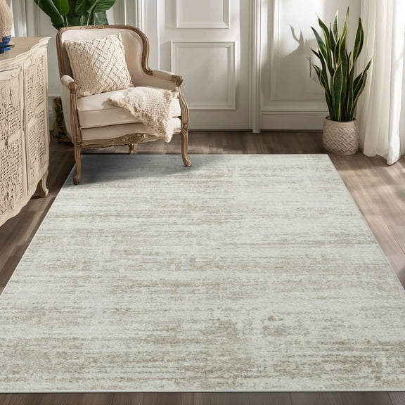 Area Rugs for Living Room, Homasen 4'x6' Washable Indoor Rug Neutral Boho Beige, Soft Low Pile Stain Resistant Carpet for Entryway, Nursery, Bedroom
