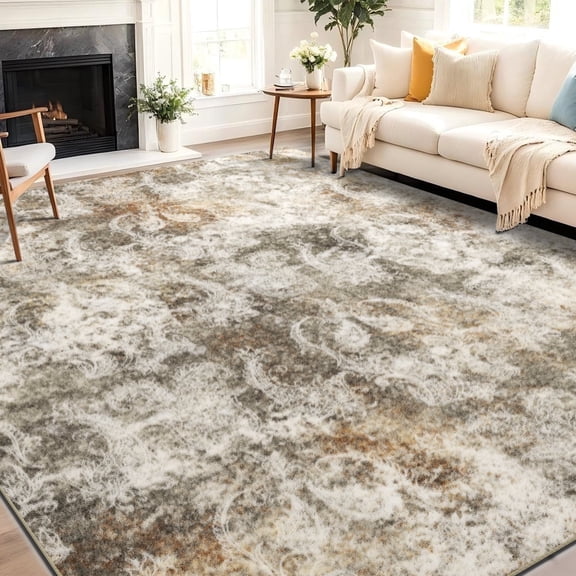 Area Rugs for Living Room, Bedroom, Dining Room, 6’ x 9’ Abstract Art Washable Rug Soft Non Slip Rug Low Pile