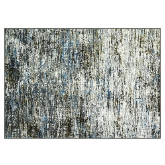 Washable Area Rug Modern Abstract Floor Carpet with Non Slip Backing Contemporary Printed Accent Stain Resistant Low Pile Indoor Mat for Bedroom Living Room Hallway