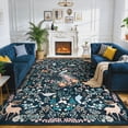thumbnail image 1 of Washable Area Rug, Non-Slip Low Pile Stain Resistance Rug with Peacock and Deer, Animal Carpet for Living Room, Bedroom, Dining Room, 1 of 8
