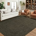 thumbnail image 1 of Washable Area Rug Print Braided Area Rug for Living Room Farmhouse Solid Printed Weaving Accent Rug Non-Slip Stain Resistant Floor Cover Throw Carpet for Home Decor, Brown, 3' x 5', 1 of 7