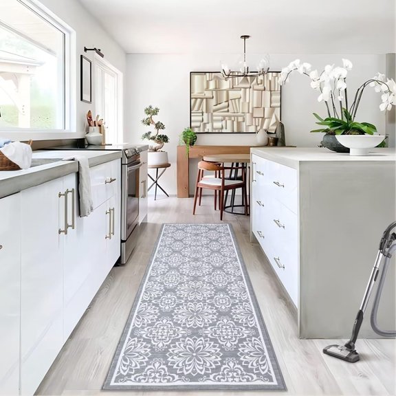 Washable Area Rug Rugs for Living Room Non Slip Backing Soft Carpet Indoor Low Pile Non-Shedding Foldable Thin Throw Carpet Modern Floral Accent Rug for Bedroom Dining Room Office