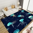 thumbnail image 1 of Washable Area Rug Seamless Jellyfish Dark For Decoration Textiles Low Pile Large Rug Non-Slip Non-Shedding Rug Indoor Carpet For Living Room Bedroom Home Decor 1x2ft, 1 of 6