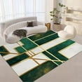 thumbnail image 1 of Washable Area Rug, Soft Living Room Rugs Geometric Modern Texture Green Rug Carpet For Bedroom, Non Slip Distressed Rug For Bedroom Dining Room Entryway Dorm Kitchen 5'3" x 6'7", 1 of 6