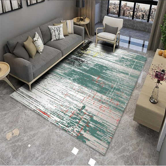 Washable Area Rug Traditional Tiled Area Rug, Vintage, Easy-Cleaning, for Bedroom, Kitchen, Living Room, Non Shedding, Bohinia Simplicity-2