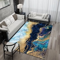 Washable Area Rug Traditional Tiled Area Rug, Vintage, Easy-Cleaning, for Bedroom, Kitchen, Living Room, Non Shedding, Marble-7