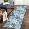 thumbnail image 1 of Washable Area Rug ,Trellis Entryway Rug Doormat Stain Resistant Non-Slip Accent Rug Vintage Medallion Distressed Floor Carpet for Front Entrance Kitchen Bathroom, 1 of 9