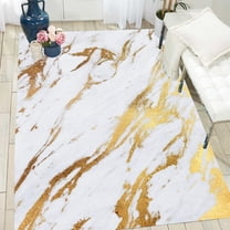 Washable Area Rug White Gold 2'x3' Abstract Marble Carpet for Living Room Bedroom Dining Kitchen Modern Fluffy Nursery Playroom Office Floor Deco Rugs Washable Bathmat