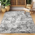 thumbnail image 1 of Washable Area Rug for Living Room, 4'x6' Neutral Abstract Light Gray Indoor Rug, Soft Low Pile & Stain Resistant Carpet for Entryway Nursery, 1 of 10