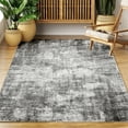 thumbnail image 1 of Washable Area Rug for Living Room, 4'x6' Non-Slip Neutral Abstract Gray Indoor Rug, Low Pile Stain Resistant Carpet for Bedroom, Nursery, 1 of 10