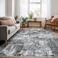 thumbnail image 1 of Washable Area Rug for Living Room, 6'x9' Non-Slip Neutral Abstract Gray Indoor Rugs, Low Pile Stain Resistant Carpet for Bedroom Kitchen, 1 of 10
