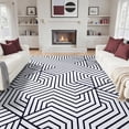 thumbnail image 1 of Washable Area Rug for Living Room, 8'x10' Geometric Style Non-Slip indoor Rug, Soft Low Pile & Stain Resistant Carpet for Bedroom, Dinning Room, 1 of 8