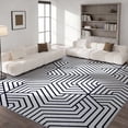 thumbnail image 1 of Washable Area Rug for Living Room, 9'x12' Geometric Style Non-Slip indoor Rug, Soft Low Pile & Stain Resistant Carpet for Bedroom, Dinning Room, 1 of 8