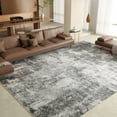 thumbnail image 1 of Washable Area Rug for Living Room, 9'x12' Non-Slip Neutral Abstract Gray Indoor Rugs, Low Pile Stain Resistant Carpet for Bedroom, 1 of 10