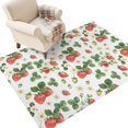 thumbnail image 1 of Washable Area Rugs 2.7x5 FT Rugs for Living Room Non-Slip Soft Non-Shedding Low-Profile Rectangle Fruits Green Palm Leaves Red Watercolor Large Rug Carpet for Bedroom Dining Room Home Decor, 1 of 8